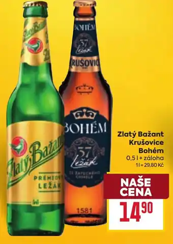 Billa Zlatý Bažant Krušovice Bohém nabídka