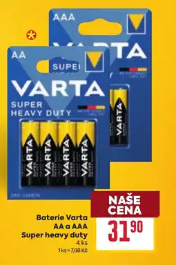 Billa Baterie Varta AA a AAA Super heavy duty nabídka