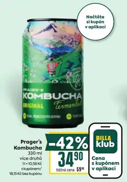 Billa Prager's Kombucha nabídka