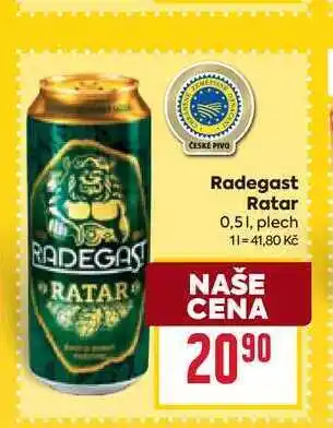 Billa Radegast Ratar 0,51, plech nabídka