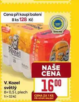 Billa V. Kozel světlý 8x 0,51, plech nabídka