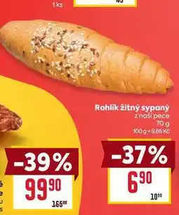 Billa Rohlík žitný sypaný z naší pece nabídka