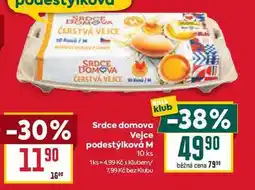 Billa Srdce domova Vejce podestýlková M 10 ks nabídka
