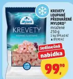 Penny Market KREVETY LOUPANÉ PŘEDVAŘENÉ MYLORD mražené nabídka