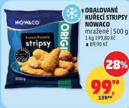 Penny Market OBALOVANÉ KUŘECÍ STRIPSY NOWACO mražené nabídka