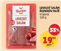 Penny Market LOVECKÝ SALÁM ŘEZNÍKŮV TALÍŘ krájený nabídka