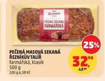 Penny Market PEČENÁ MASOVÁ SEKANÁ ŘEZNÍKŮV TALÍŘ farmářská nabídka