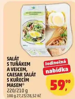 Penny Market SALÁT STUŇÁKEM A VEJCEM, CAESAR SALÁT S KUŘECÍM MASEM, 220/210 g nabídka