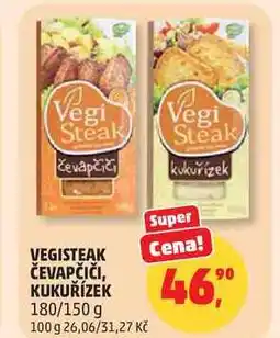 Penny Market VEGISTEAK ČEVAPČIČI, KUKUŘÍZEK, 180/150 g nabídka