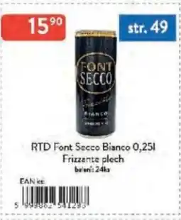 Qanto RTD Font Secco Bianco Frizzante plech nabídka