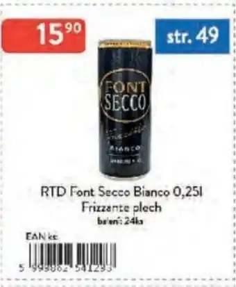 Qanto RTD Font Secco Bianco Frizzante plech nabídka