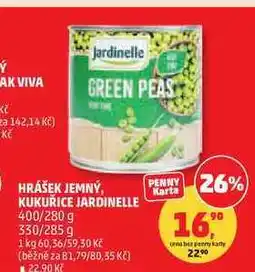 Penny Market HRÁŠEK JEMNÝ, KUKUŘICE JARDINELLE, 400/280 g nabídka