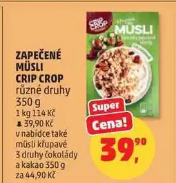 Penny Market ZAPEČENÉ MÜSLI CRIP CROP různé druhy nabídka