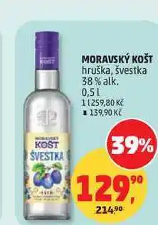 Penny Market MORAVSKÝ KOŠT hruška, švestka 38% alk nabídka