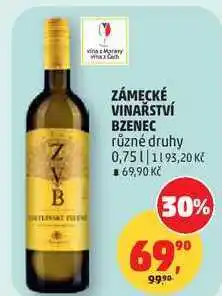 Penny Market ZÁMECKÉ VINAŘSTVÍ BZENEC různé druhy nabídka