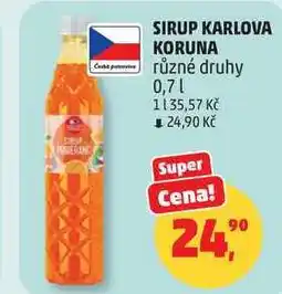 Penny Market SIRUP KARLOVA KORUNA různé druhy nabídka