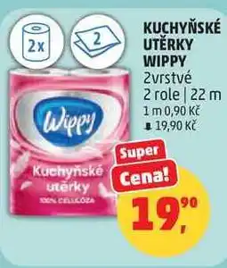 Penny Market KUCHYŇSKÉ UTĚRKY WIPPY, 2vrstvé 2 role, 22 m nabídka