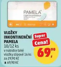 Penny Market VLOŽKY PAMELA INKONTINENČNÍ, 10/12 ks nabídka
