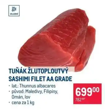 Tuňák žlutoploutvý Sashimi filet AA grade