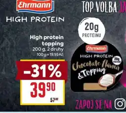 Billa Ehrmann High protein topping nabídka