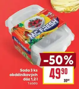 Billa Sada 3 ks obdélníkových dóz 1,2 l nabídka