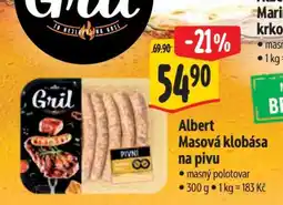 Albert Albert Masová klobása na pivu nabídka