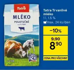Tesco Tatra Trvanlivé mléko nabídka