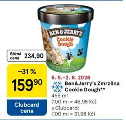 Tesco Ben&Jerry's zmrzlina Cookie Dough nabídka