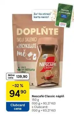 Tesco Nescafé Classic Náplň nabídka