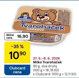 Tesco Milko Tvarohráček nabídka
