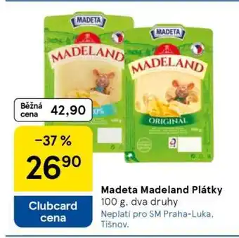 Tesco Madeta Madeland plátky nabídka