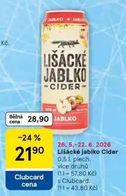 Tesco LIŠÁCKÉ JABLKO Cider nabídka