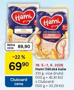 Tesco Hami Dětská kaše nabídka