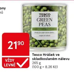 Tesco Tesco Hrášek ve sladkoslaném nálevu nabídka