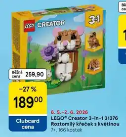 Tesco LEGO Creator 3-in-1 31376 Roztomilý křeček s květinou nabídka
