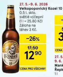 Tesco Velkopopovický Kozel 10 nabídka