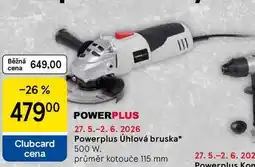 Tesco Powerplus Úhlová bruska, 500 W. průměr kotouče 115 mm 27. 5.-2. 6. 202 Powerplus Kon nabídka