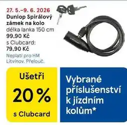 Tesco Dunlop Spirálový zámek na kolo, délka lanka 150 cm nabídka