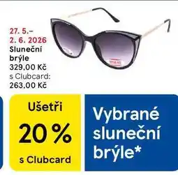 Tesco Sluneční brýle nabídka