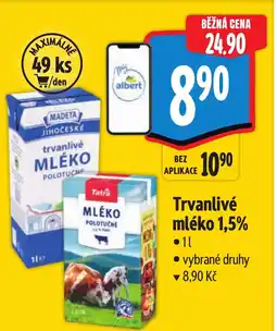 Albert Trvanlivé mléko 1,5% nabídka