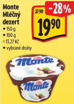 Albert Monte Mléčný dezert nabídka