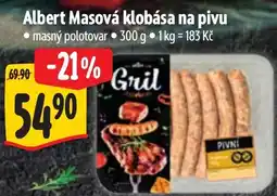 Albert Albert Masová klobása na pivu nabídka
