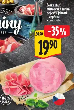 Albert Česká chuť Mistrovská šunka nejvyšší jakosti - vepřová nabídka