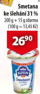 CBA Smetana ke šlehání 31%, 200 g + 15 g zdarma nabídka