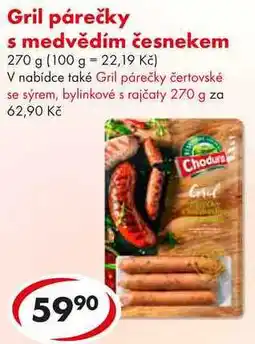 CBA Gril párečky s medvědím česnekem nabídka