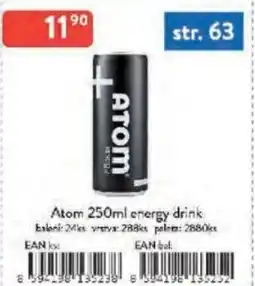 Qanto Atom energy drink nabídka