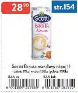 Qanto Scotti Barista mandlový nápoj nabídka