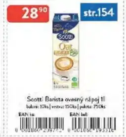 Qanto Scotti Barista ovesný nápoj nabídka