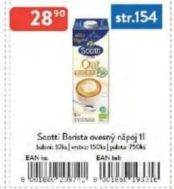 Qanto Scotti Barista ovesný nápoj nabídka
