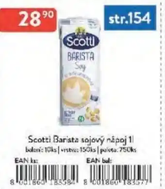 Qanto Scotti Barista sojový nápoj nabídka